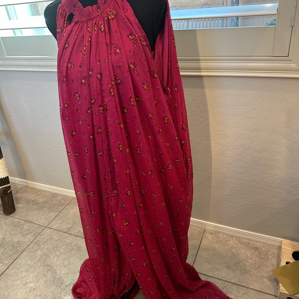 Free People Bright Fuchsia Halter Wide-Leg Jumpsuit - Picture 8 of 14